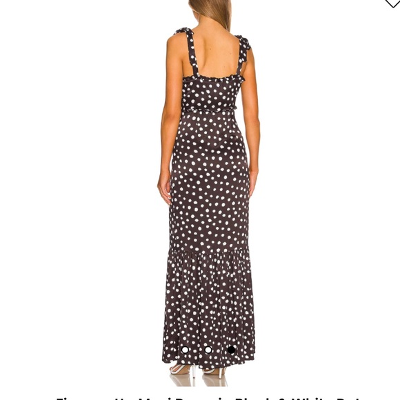 MAJORELLE Fiammetta Maxi Dress in Black & White polka Dot - Picture 3 of 3